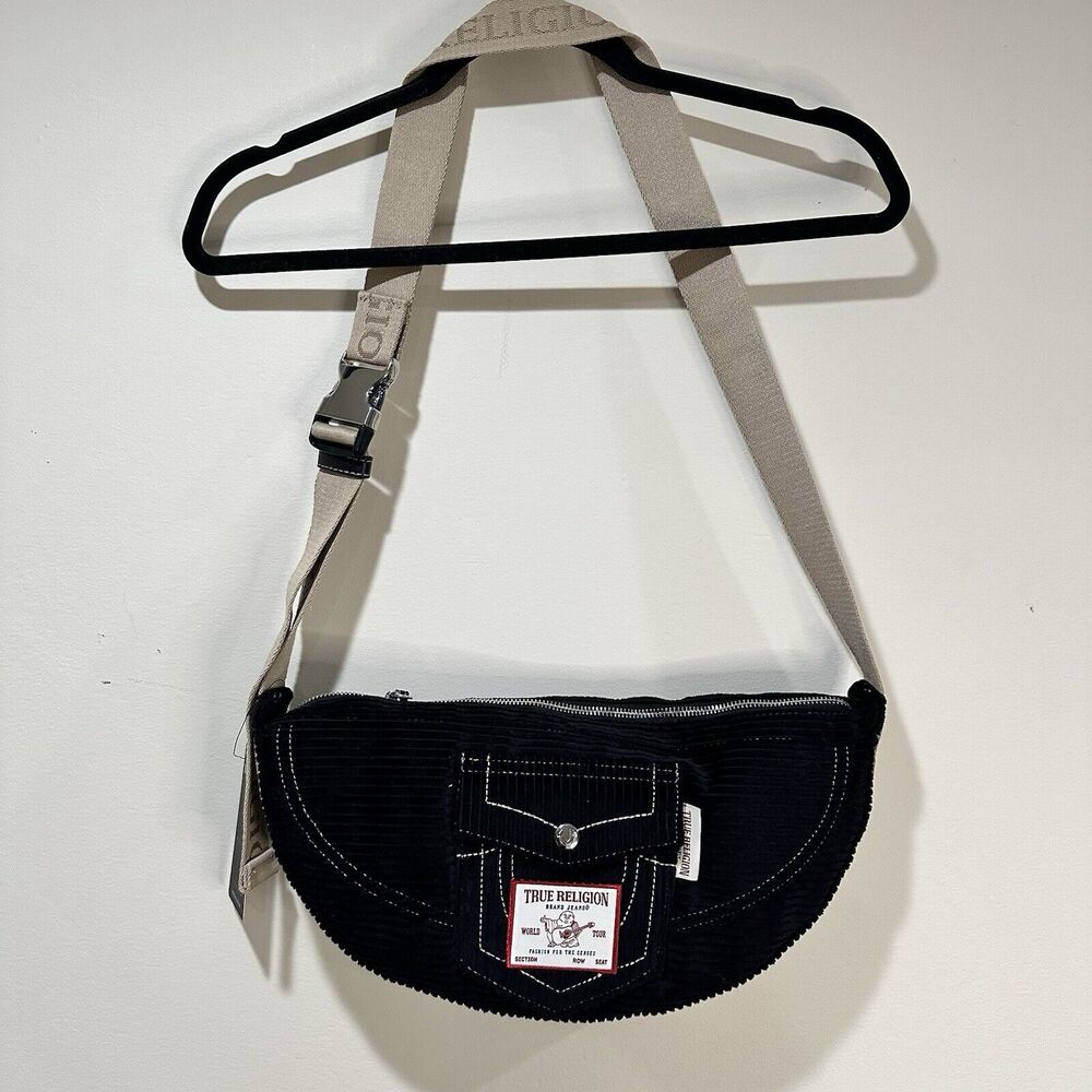 True Religion Black Corduroy Sling Bag Retail‎ $120